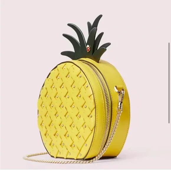 New Tags Kate Spade Picnic Pineapple Fruit Novelty Crossbody Purse - Picture 2 of 5